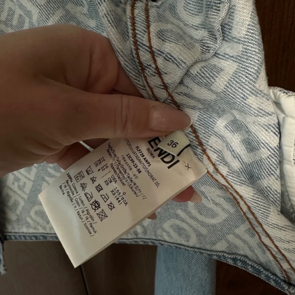 Authentic Fendi Perfect Baguette Denim Jacket Size IT36 - Picture 13 of 14